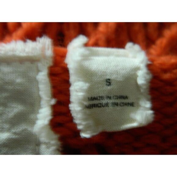 Anthropologie Angel of the North Sweater Size Small Orange Open Knit Crochet - Picture 9 of 10
